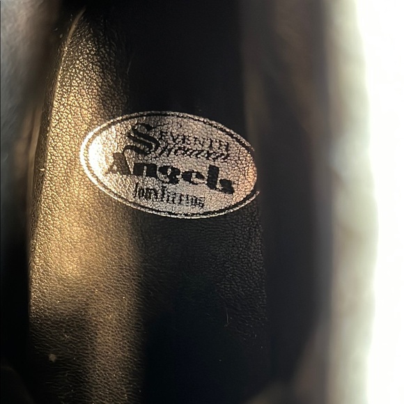 John Fluevog Black Blue Swirl Boots 7.5 Women’s 9.5 - Picture 7 of 9